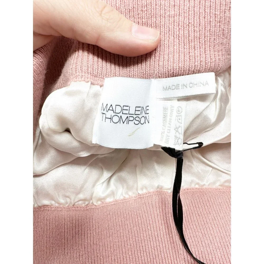 Madeleine‎ Thompson Womens Anzere Cashmere Knit Shorts Dusty Pink Size Small NWT